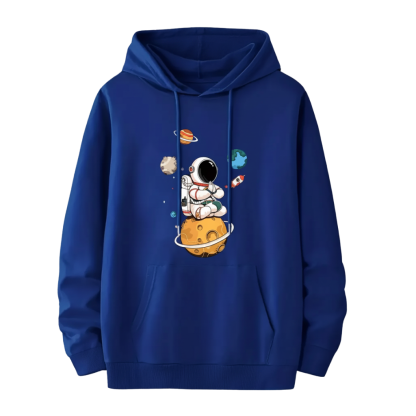 Men Geometric Print Hooded Sweatshirt