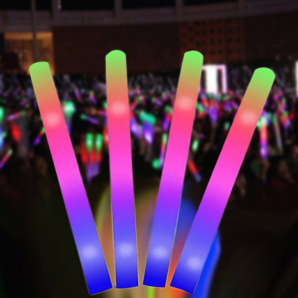 LED Foam Glow Sticks Bulk Party Pack With 3 Flashing Modes For Wedding