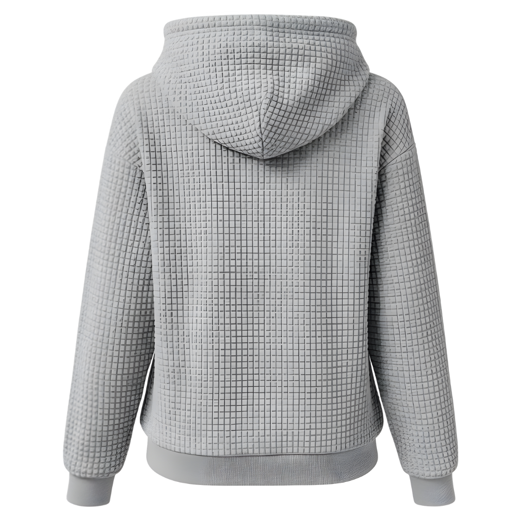 Christmas Gnome Print Waffle Knit Hoodie