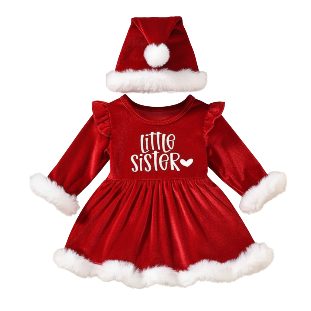 Santa Baby Printed Christmas Bodysuit Set