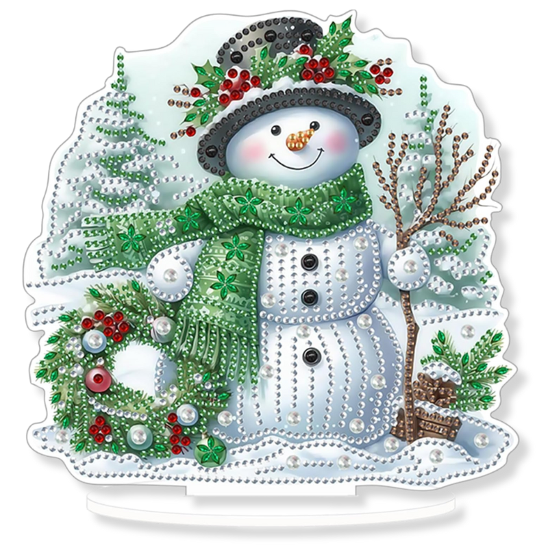 Christmas Snowman Tabletop Diamond Art Kit for Adults