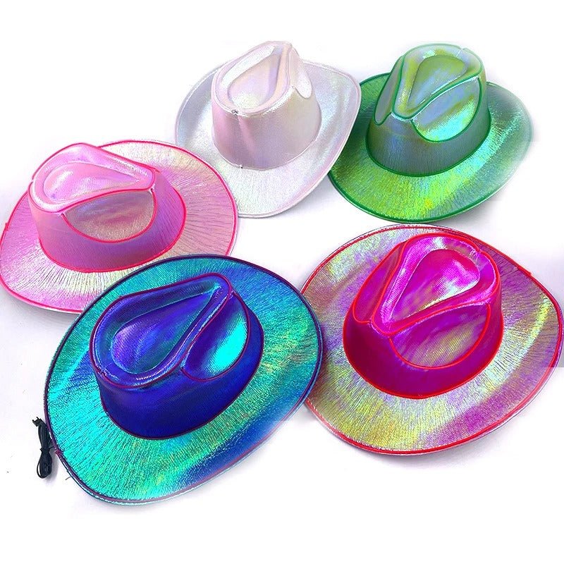 LED Cowboy Hat With Glowing Light Bar
