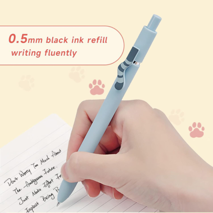 Cat Tail Gel Pens With Set 0.5mm Black Ink Fine Point Set Of 4