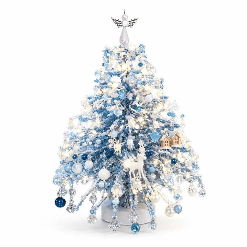  Handmade Tabletop DIY Beaded Christmas Tree Decor Kit Set 