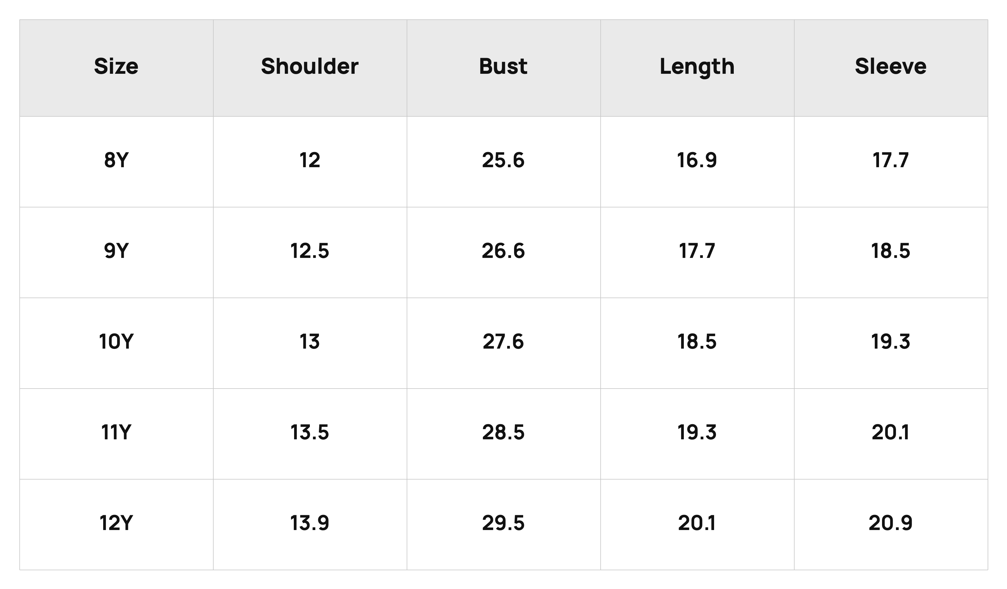 Size Chart