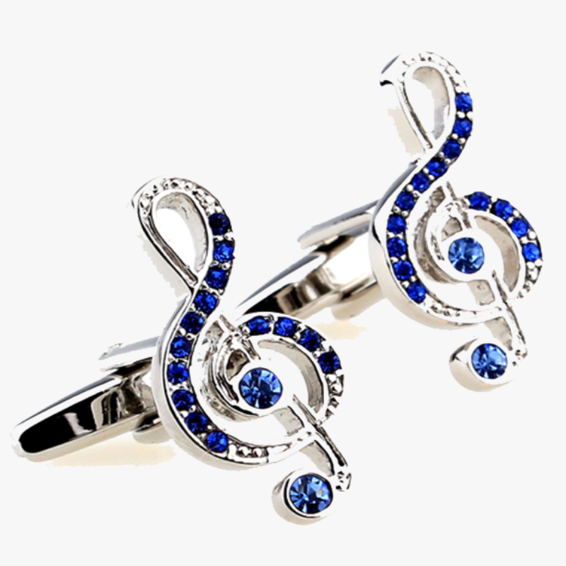 Music Lover Blue Gem Cufflink - FREE SHIP DEALS