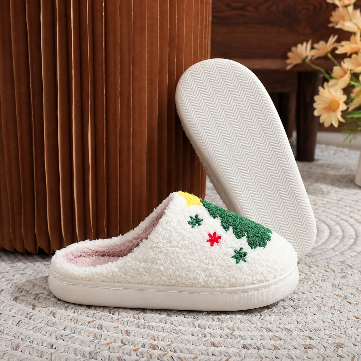 Christmas Soft Plush Warm Fuzzy Slippers for Women and Men