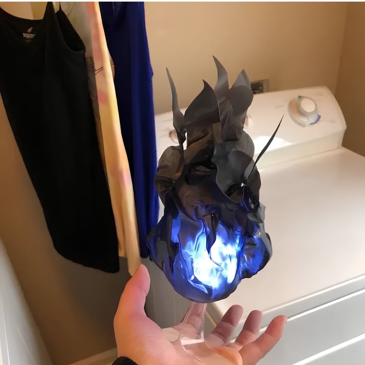 Halloween Floating Fireball Prop With LED Glow