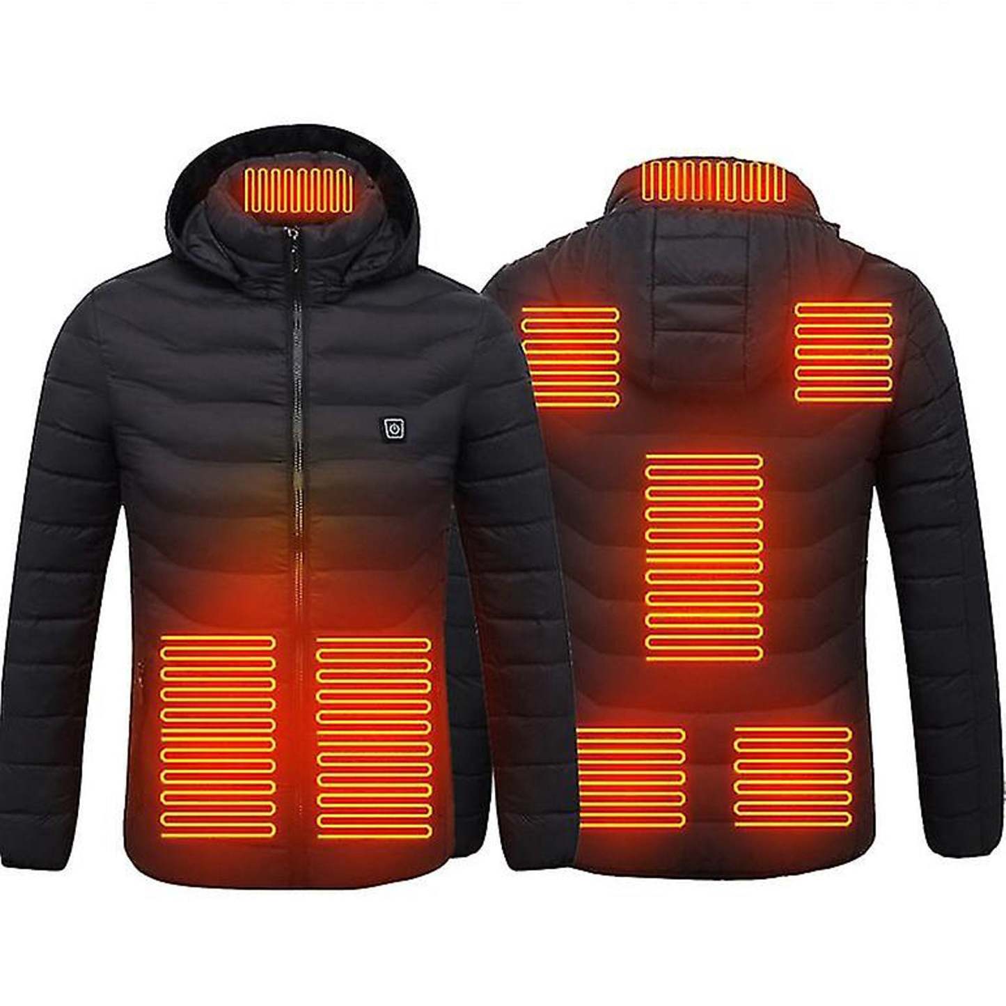 Electric Battery Heated Hooded Jacket - Waterproof , Thermal Heating-Amzemart