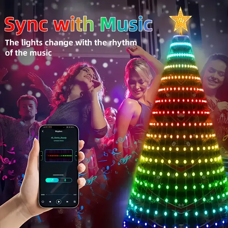 Smart 400 LED Christmas Tree Lights with Remote App Control and Music Sync