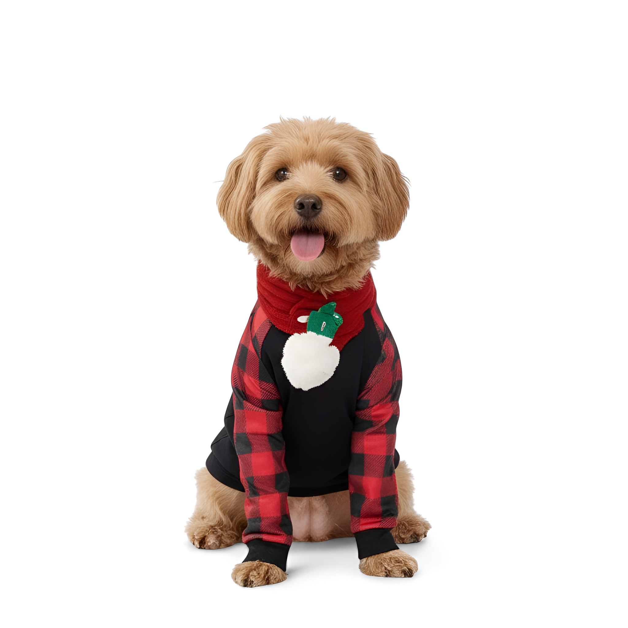 Christmas Merry Letter Print And Antler Graphic Plaid Splice Family Matching Set