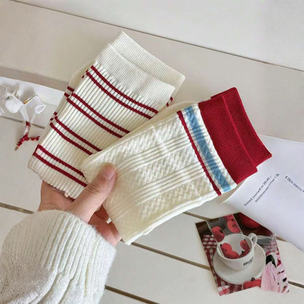 Pack of 4 Bow Mid Calf Crew Socks For Women