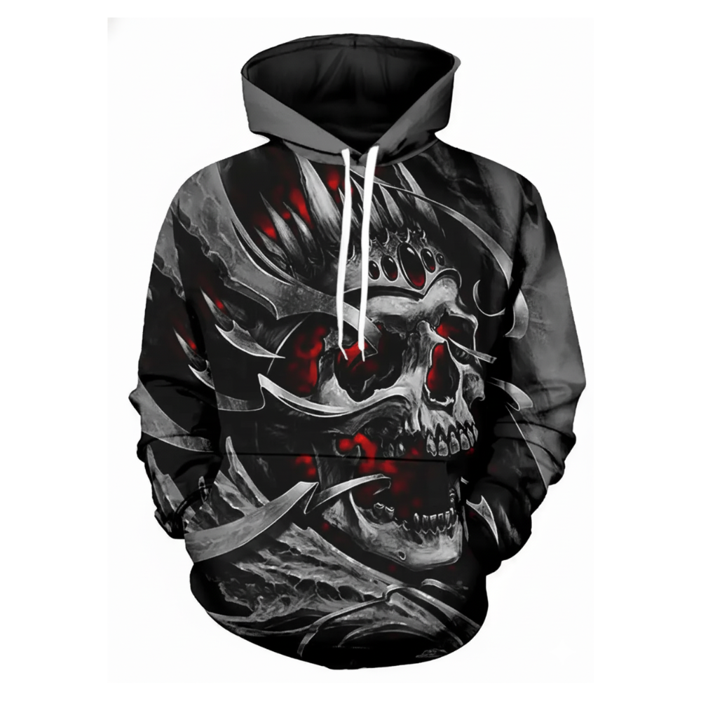 Mens Intimidating Casual Pullover Hoodie For Halloween