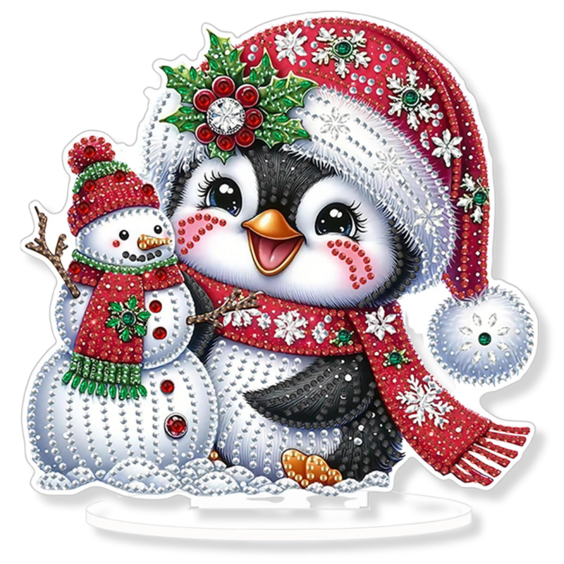 Christmas Snowman Tabletop Diamond Art Kit for Adults