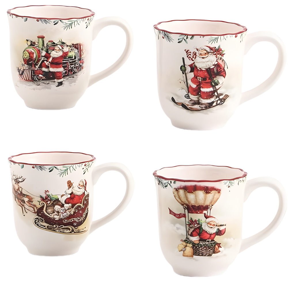 Sets of 4 Christmas Merry Ceramic Mug 