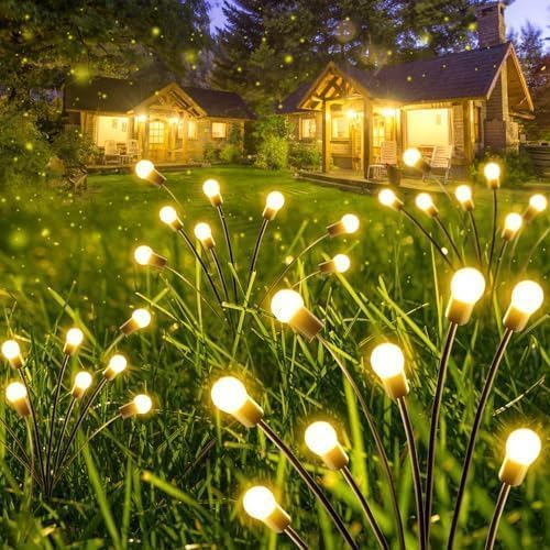 Pack of 6 Solar Firefly Garden Lights for Outdoor Decor