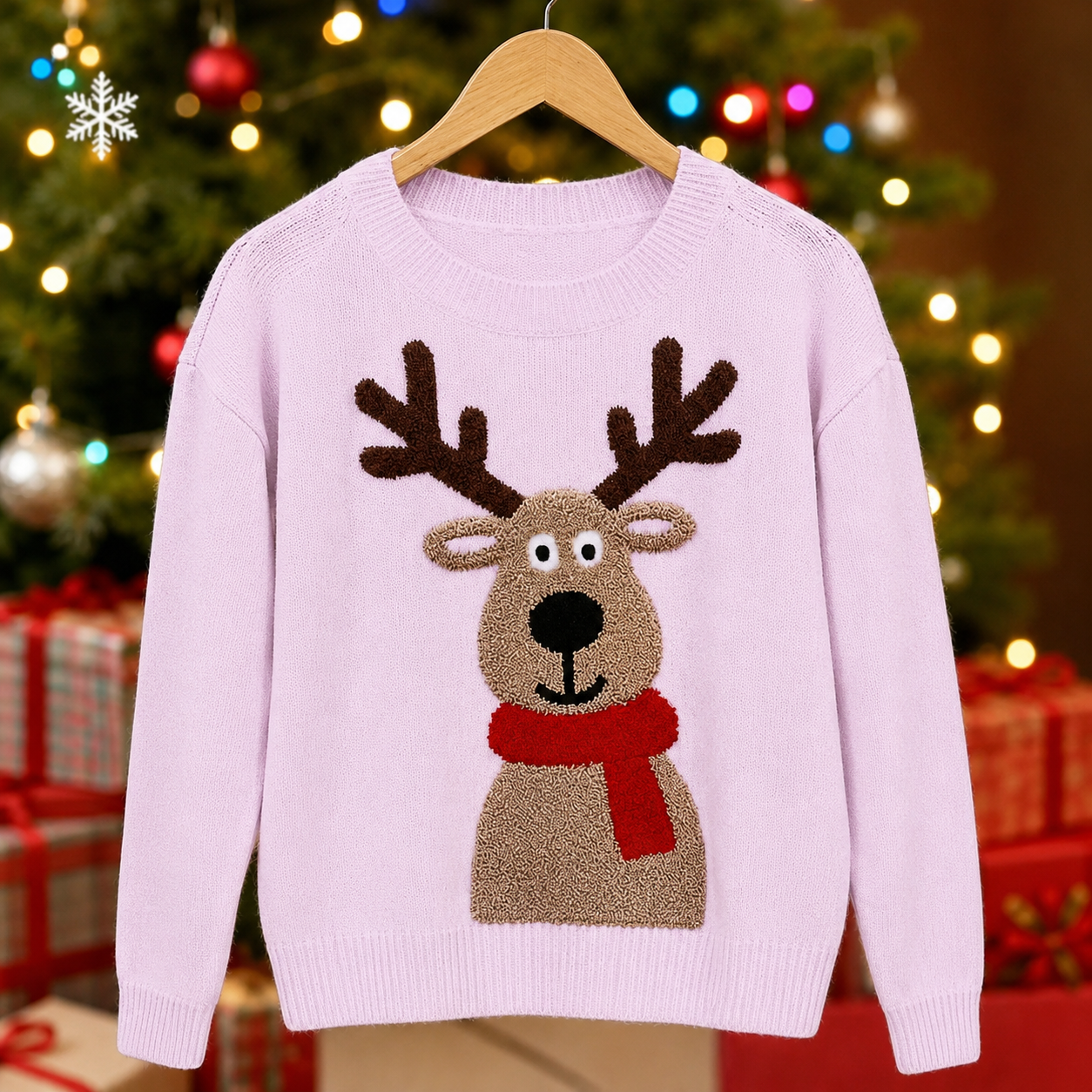 Christmas Deer Pattern Jacquard Sweater For Women