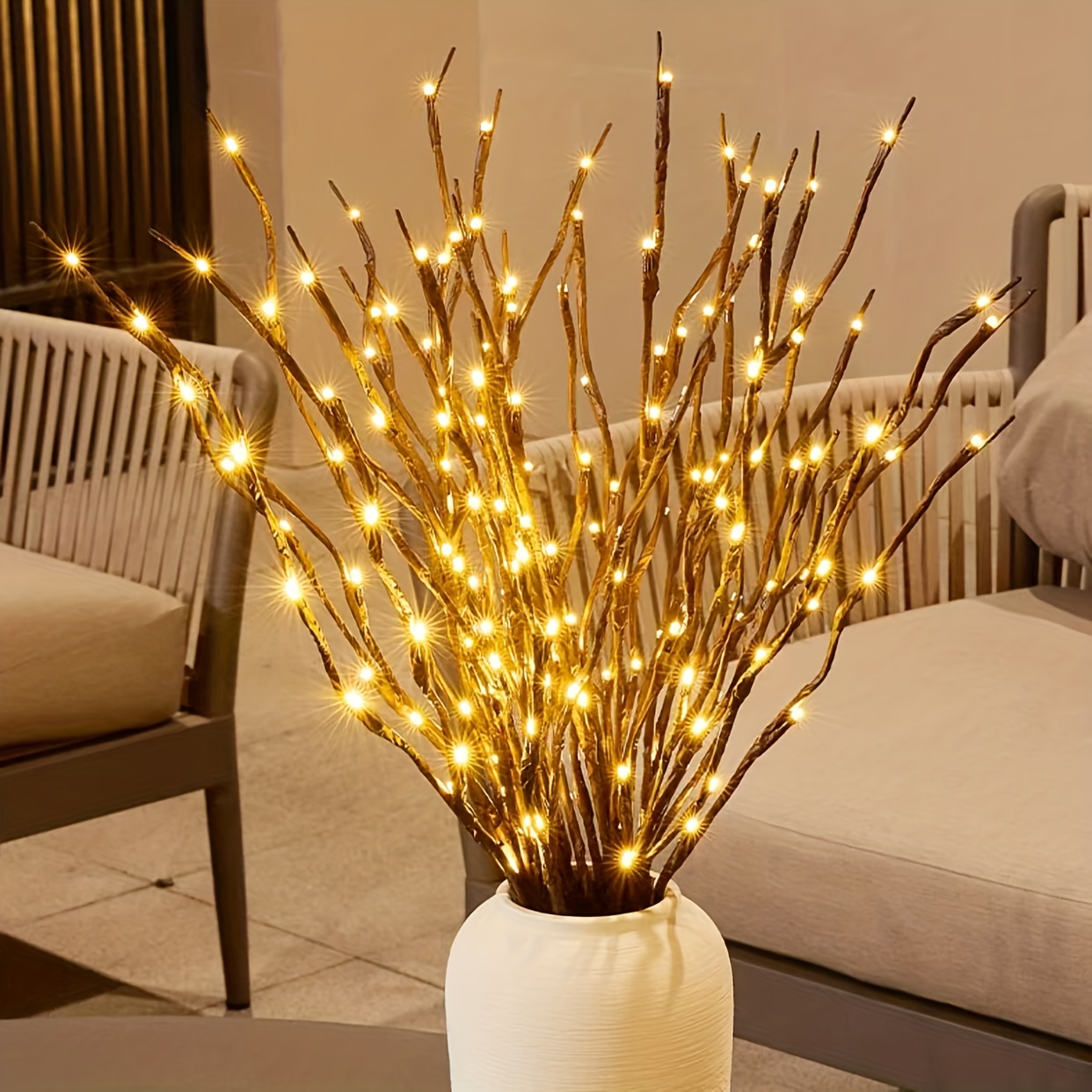 Pack of 2 Battery LED Branch Lights for Holiday Decor