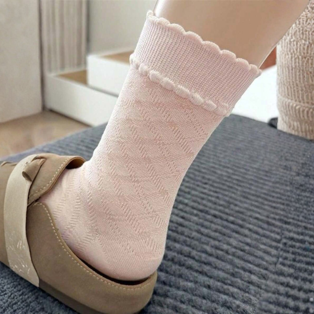 Pack of 4 Bow Mid Calf Crew Socks For Women