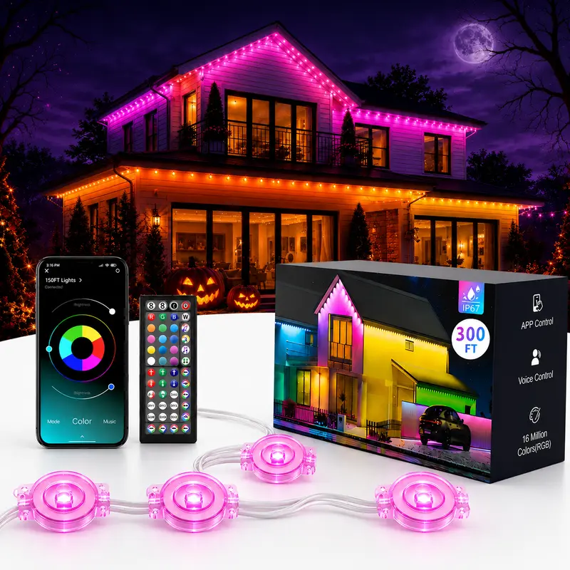 Smart Christmas Eave Lights for Outdoor Decor with App and Remote Control