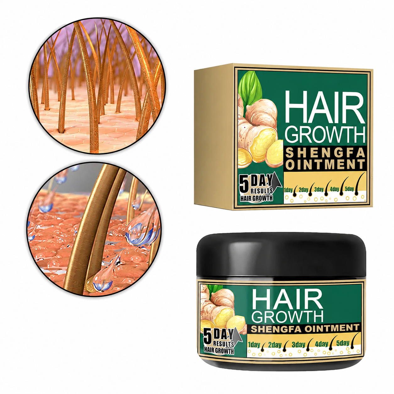 Ginger Hair Growth Cream With Natural Hair Loss Treatment Formula
