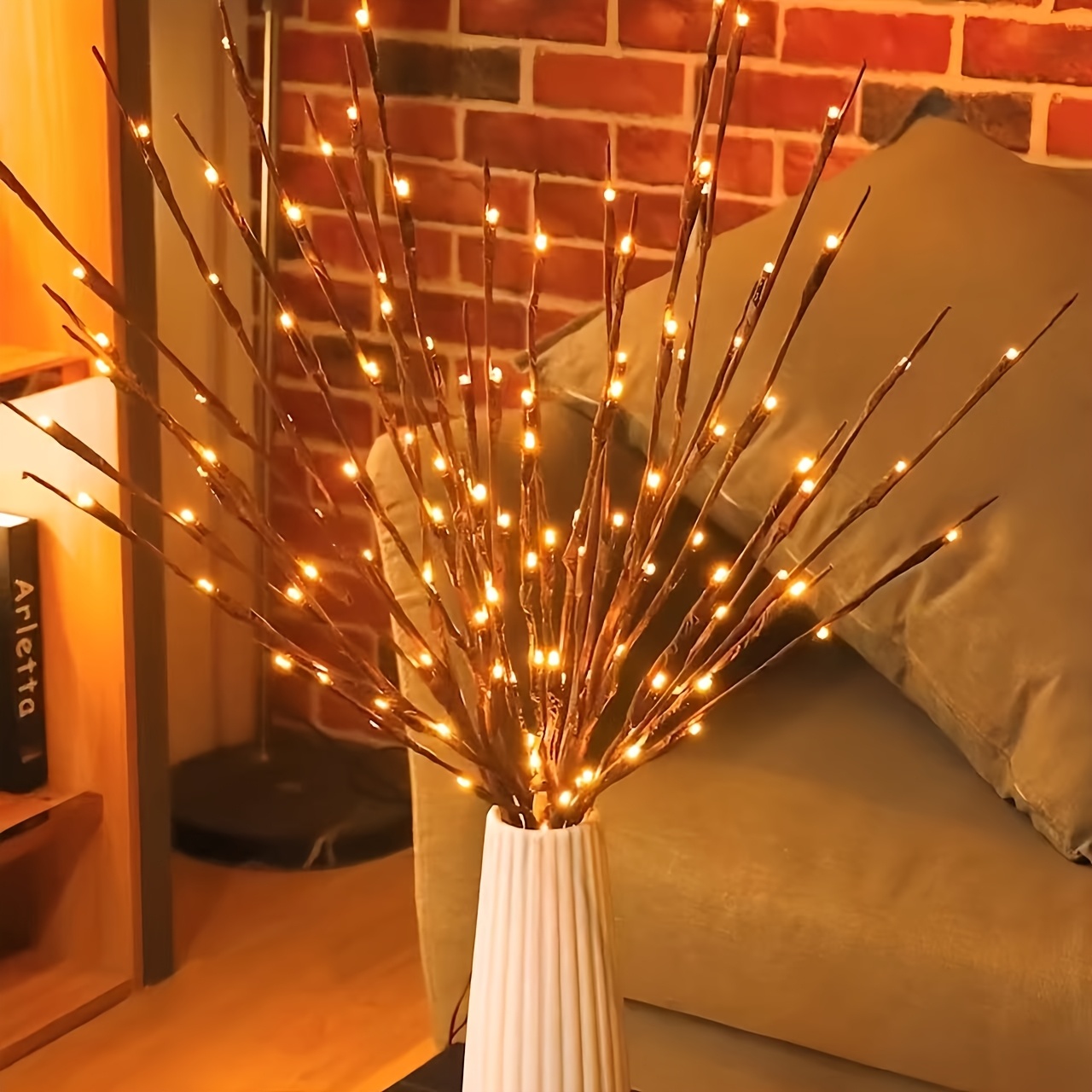 Pack of 2 Battery LED Branch Lights for Holiday Decor
