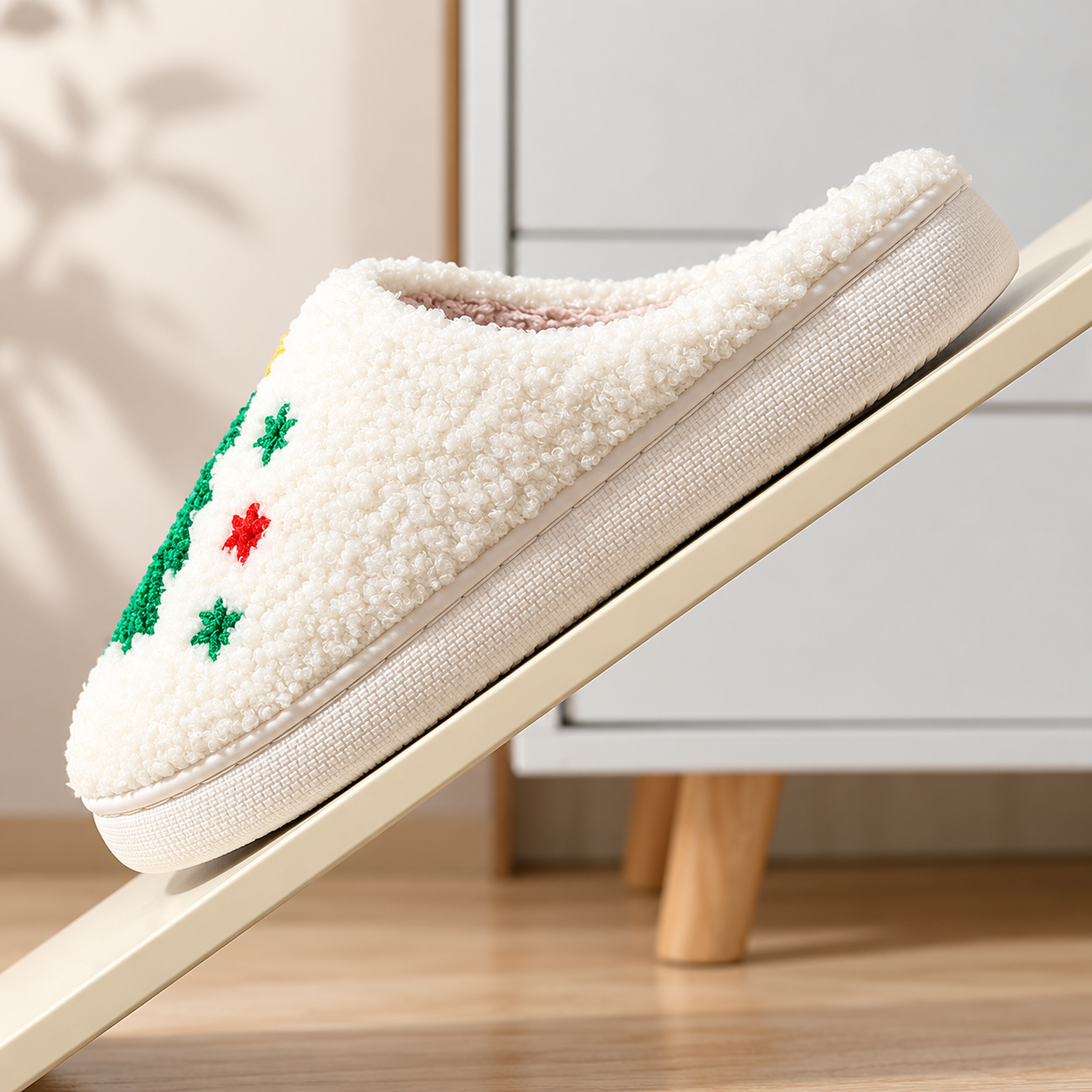 Christmas Plush Warm Slip On House Slippers for Women and Men