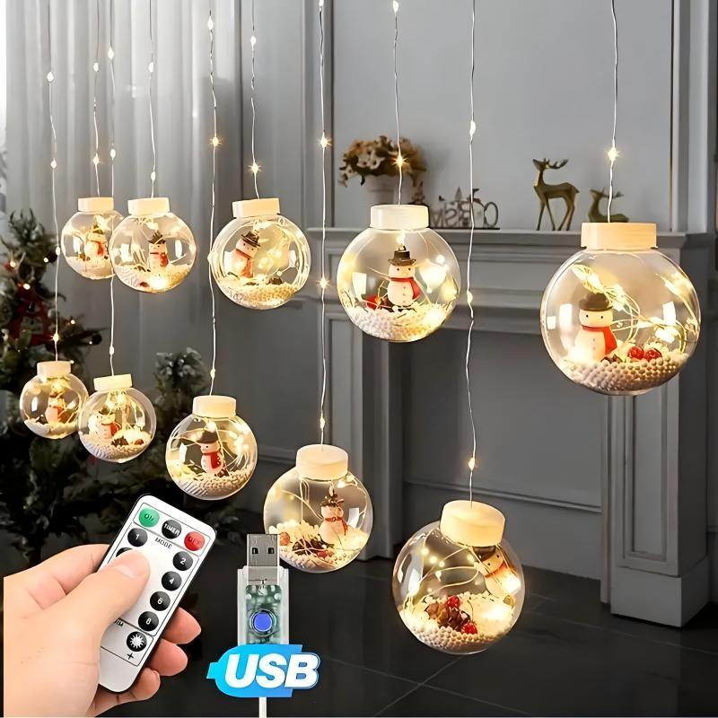 Christmas LED String Lights With Ball Ornaments