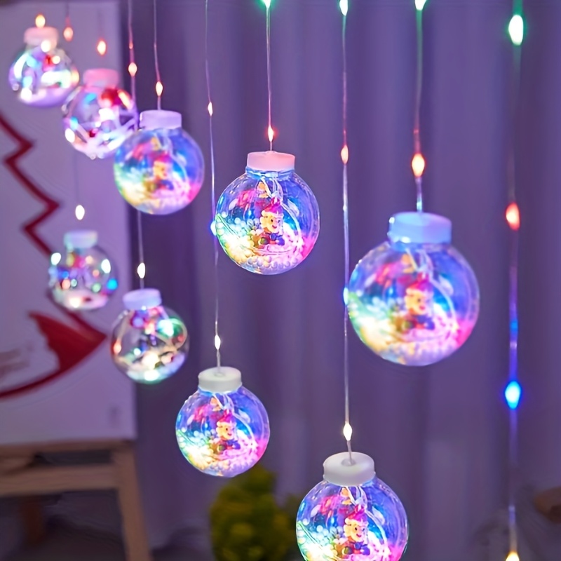 Battery Powered Ornament Curtain Lights with Multiple Modes