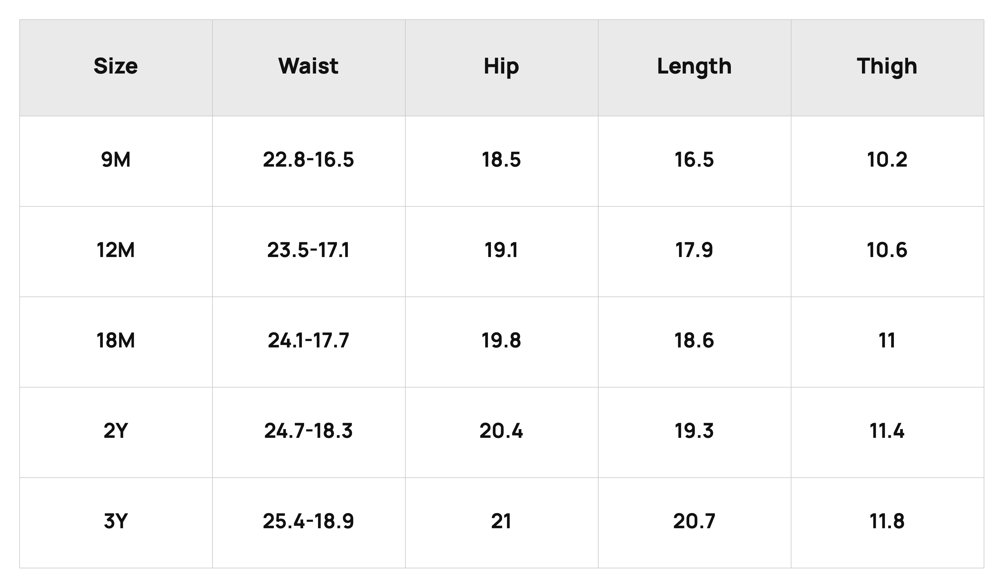 Size Chart