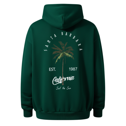 Men Casual Tropical Palm Tree Print Hooded Sweatshirt