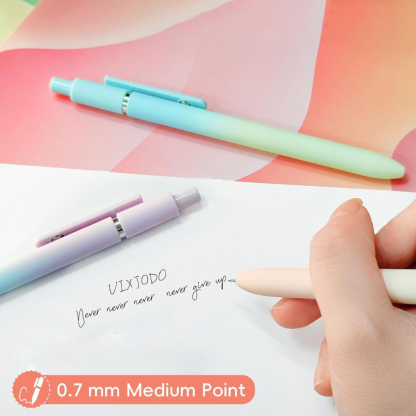 Pastel Gradient Gel Pens With 0.7mm Black Ink Retractable Pack Of 5