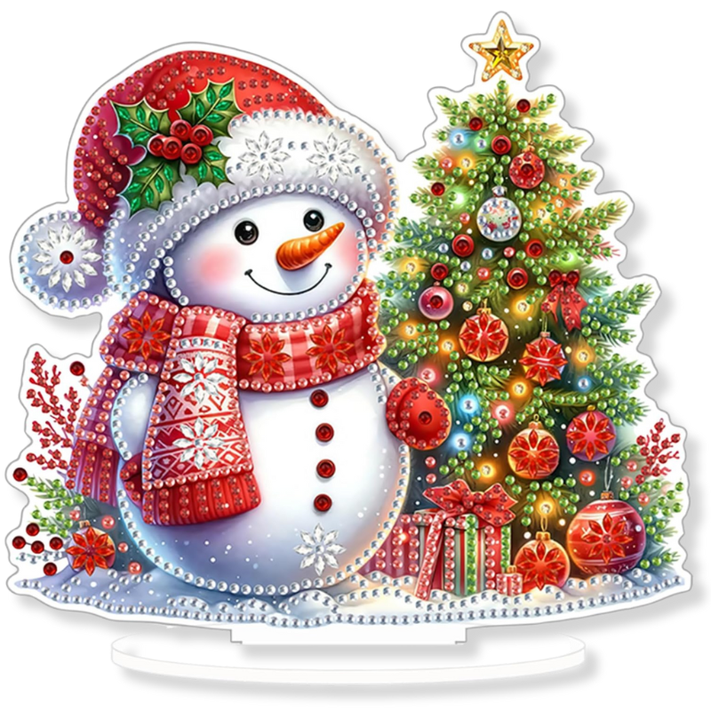Christmas Snowman Tabletop Diamond Art Kit for Adults