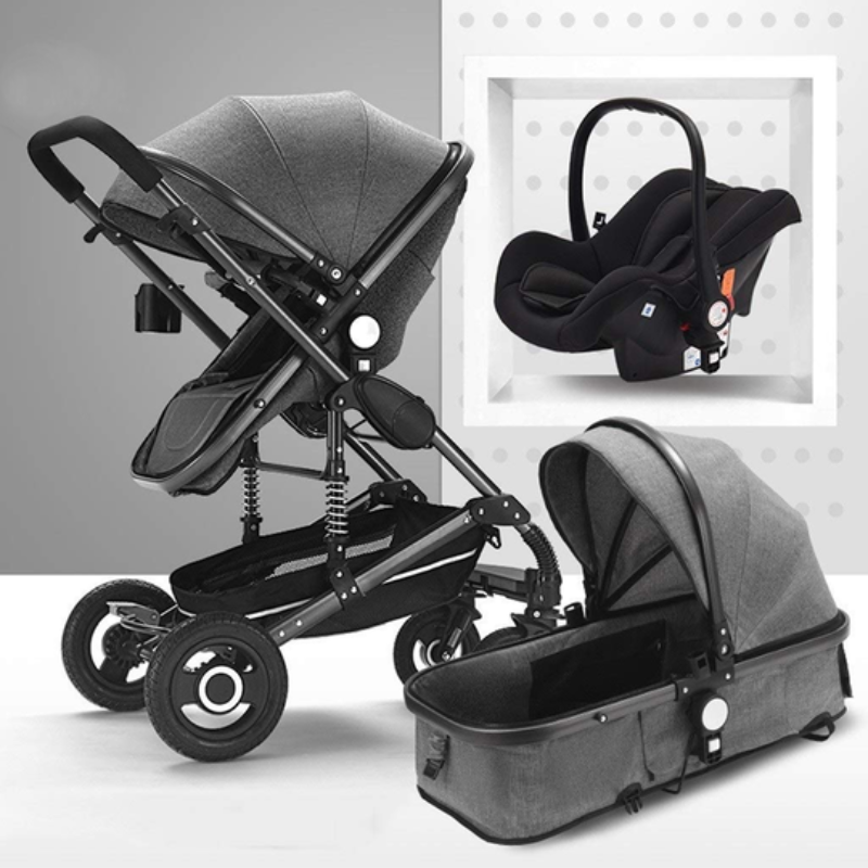 3-in-1 Stroller, Bassinet and Toddler Seat-Amzemart