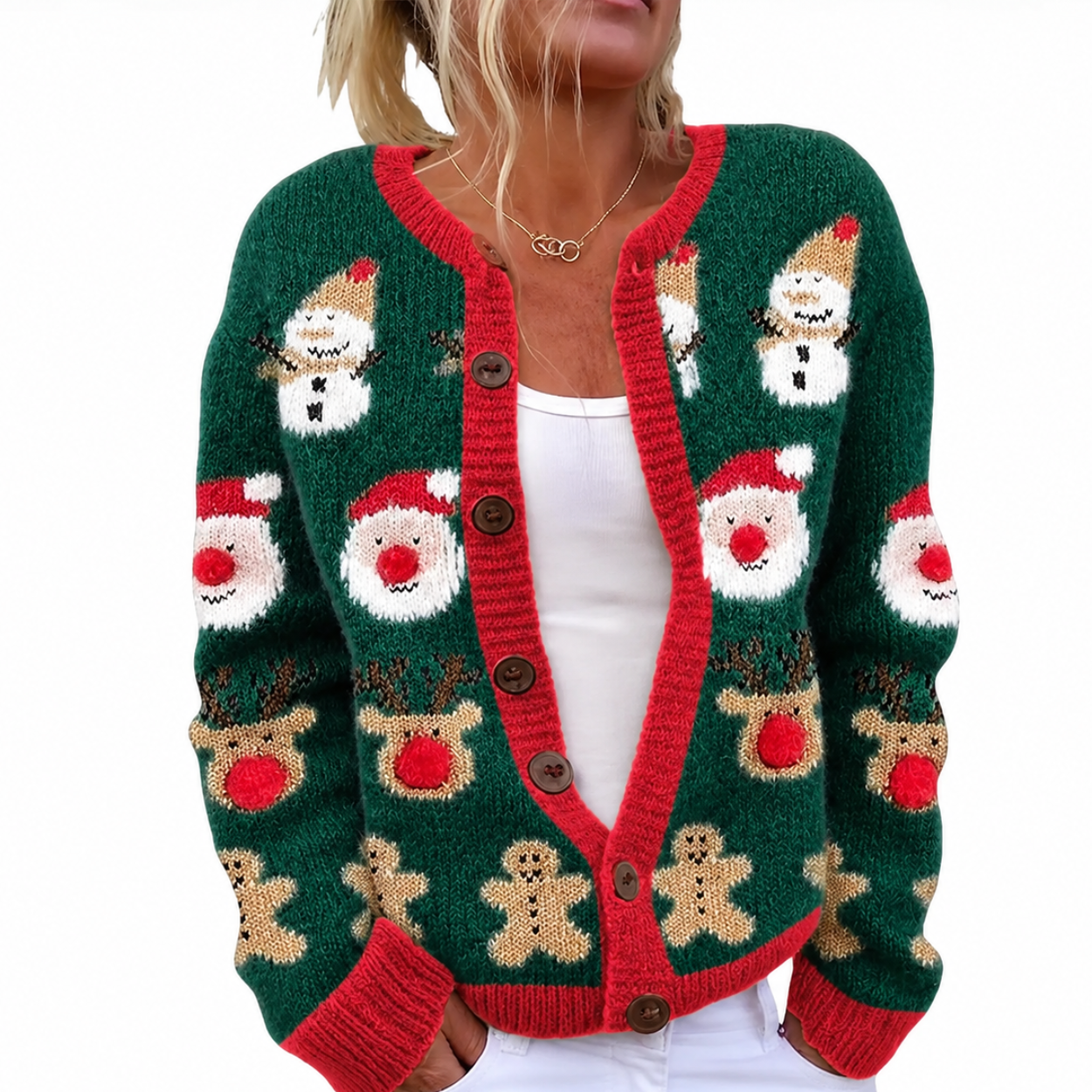 Christmas Knit Cardigan Sweater For Women 