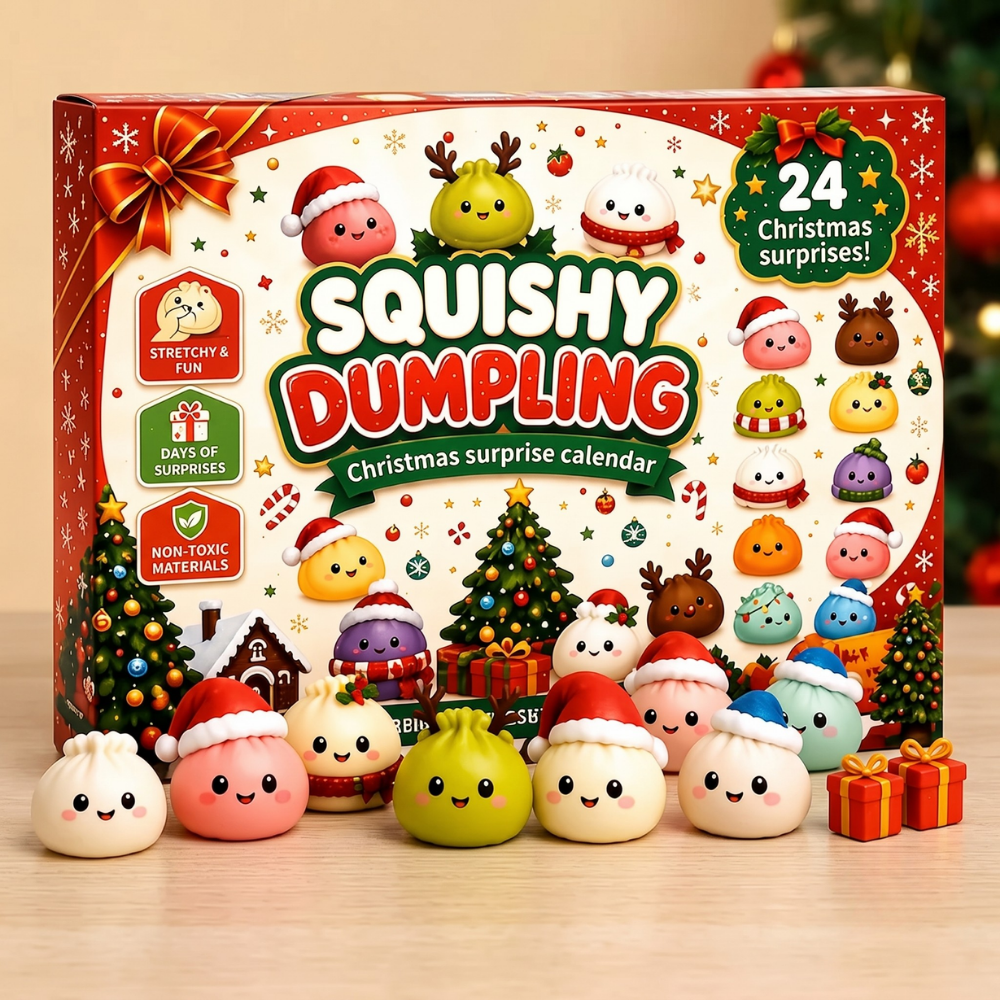 Mini Christmas Dumpling Glitter Squishies Countdown Toys Advent Calendar 