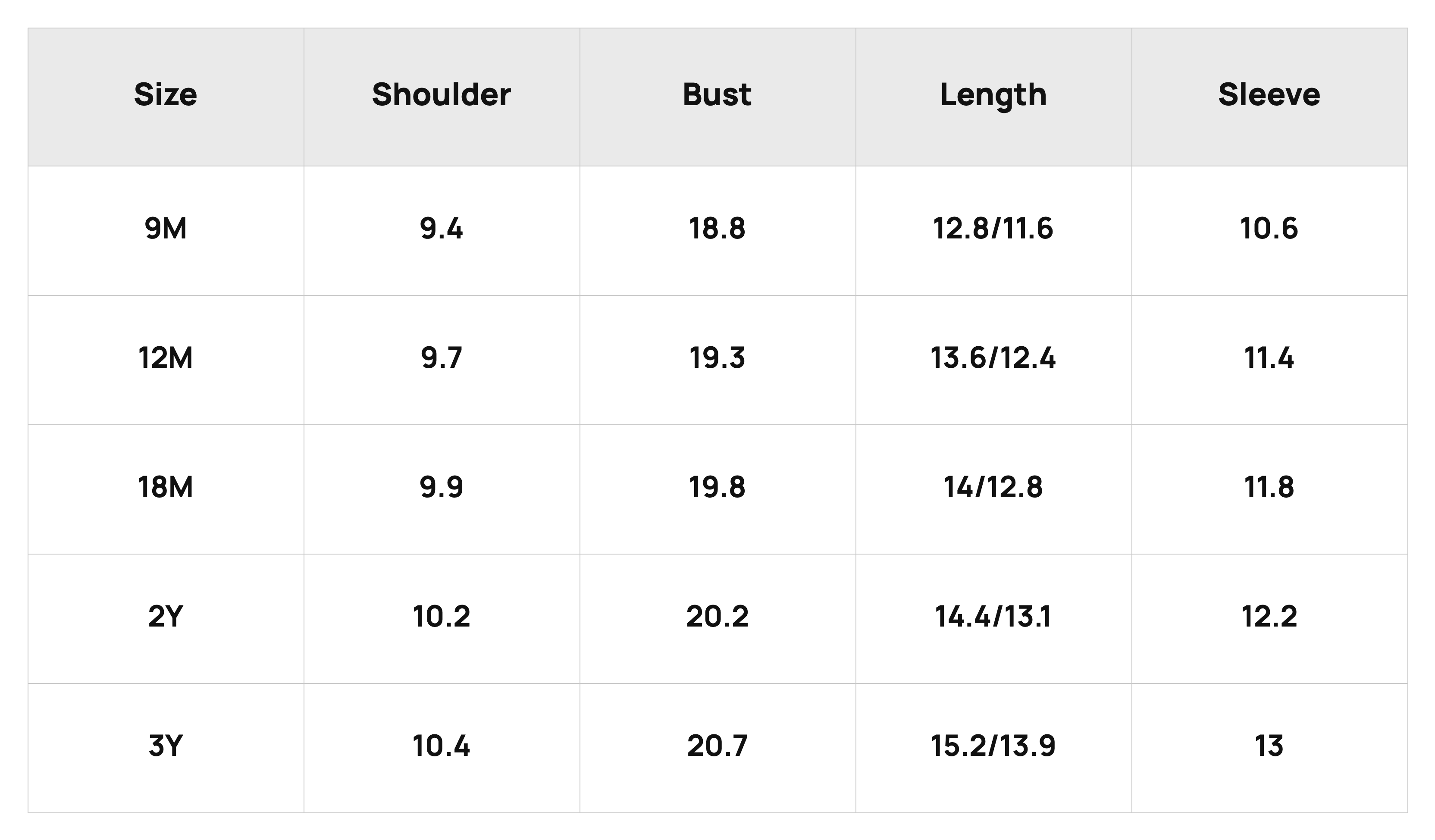 Size Chart