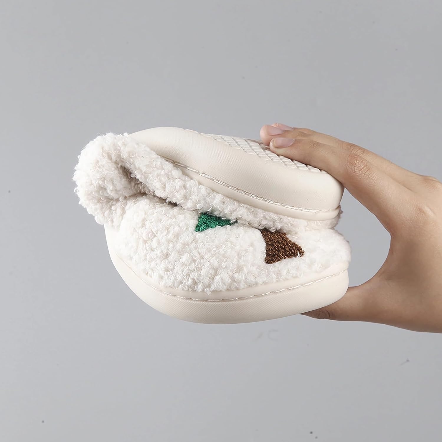 Christmas Fuzzy House Slippers Indoor Outdoor for Women and Men