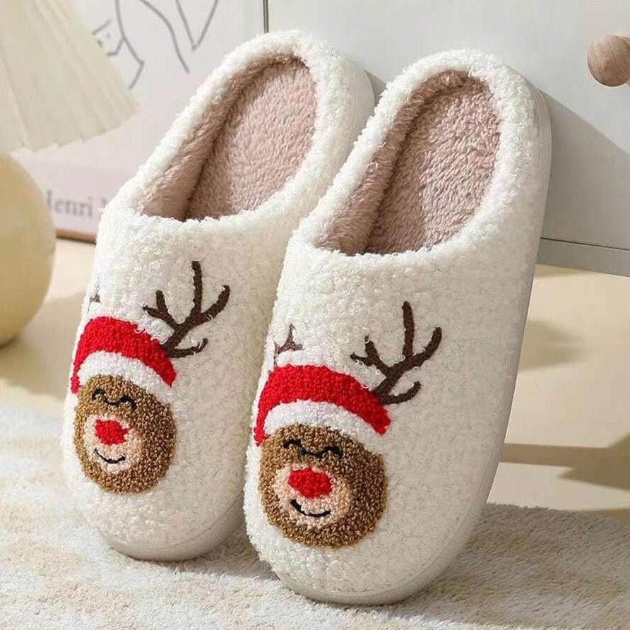 Christmas Themed Warm Winter Fuzzy Indoor Shoes For Men And Women