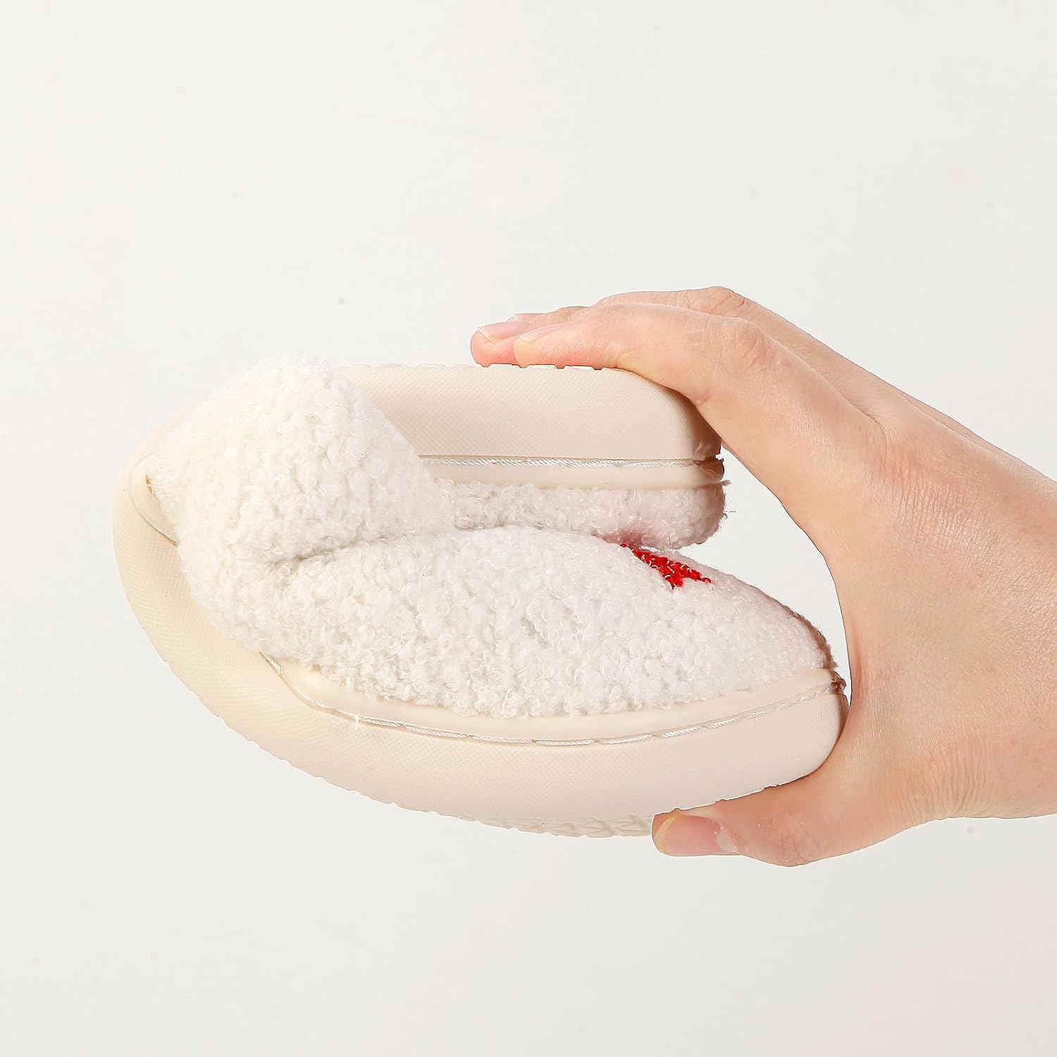 Christmas Fuzzy House Slippers Indoor Outdoor for Women and Men