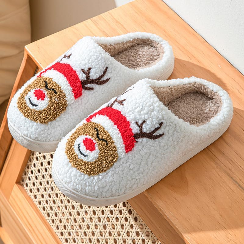Christmas Themed Warm Winter Fuzzy Indoor Shoes For Men And Women