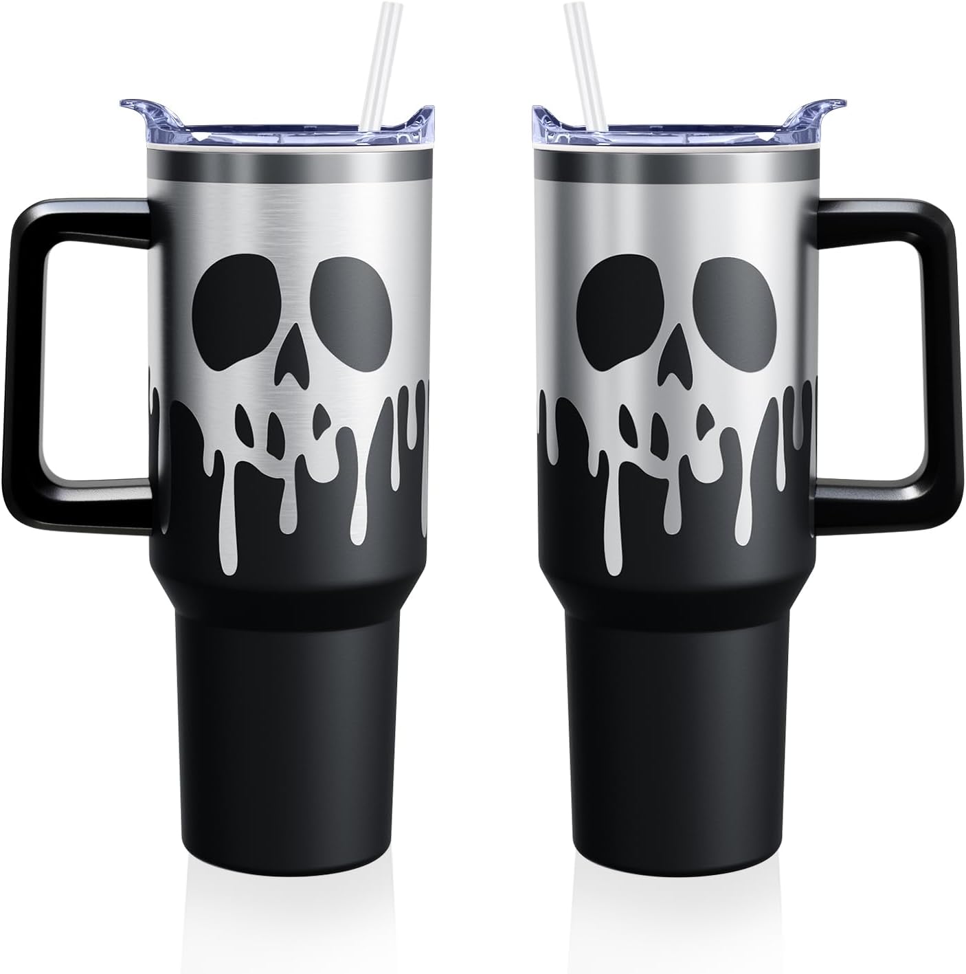40 oz Christmas Insulated Tumbler with Handle Lid and Straw