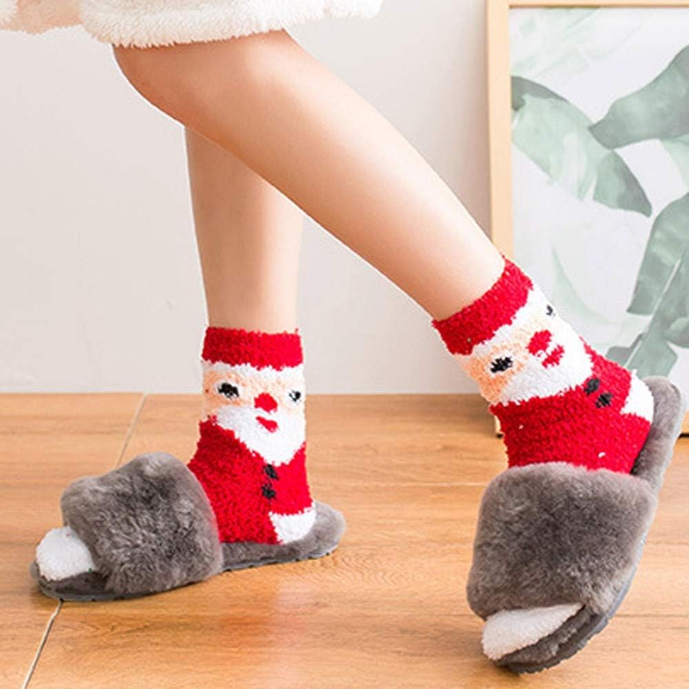 12 Pairs Warm Christmas Fuzzy Socks For Women