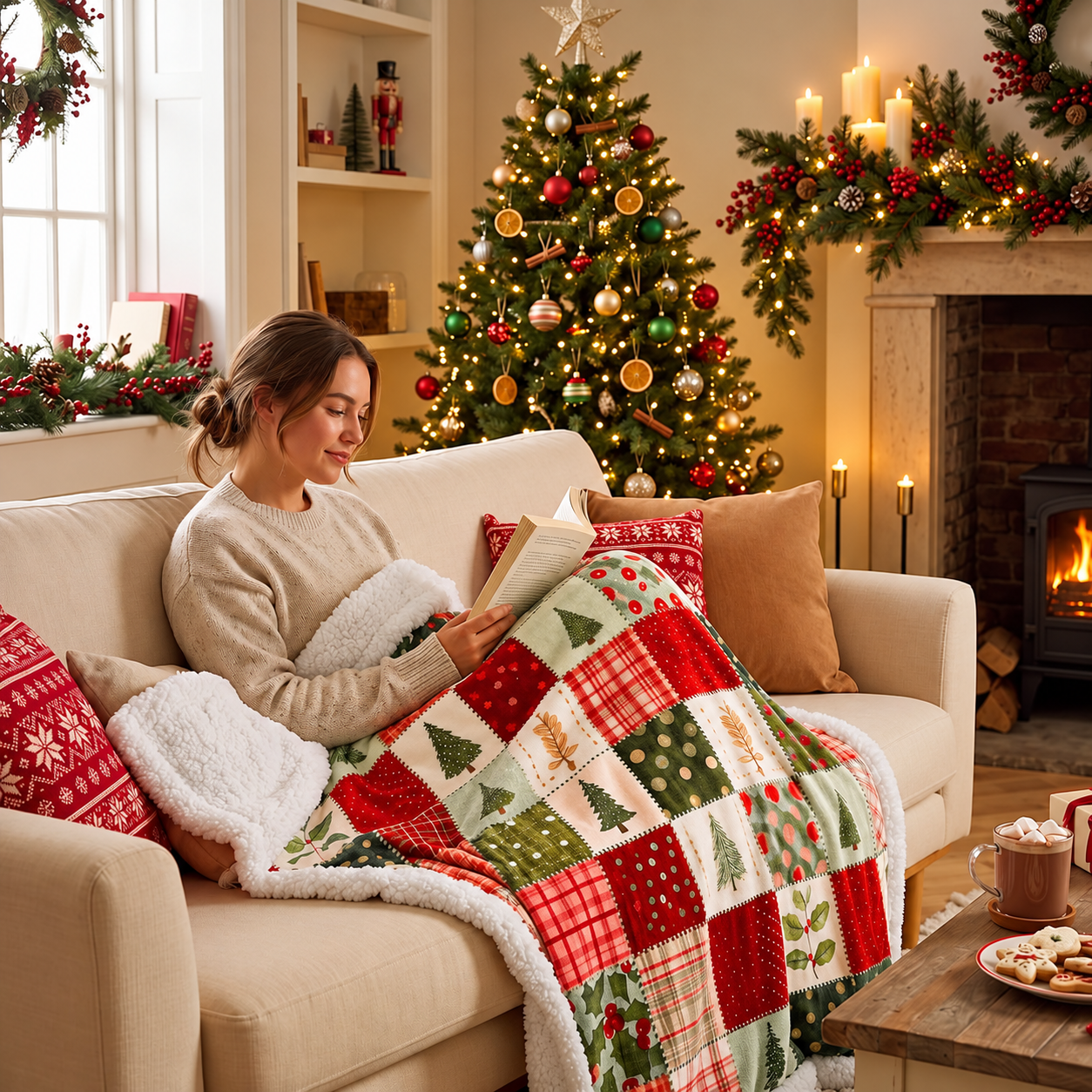 Soft Christmas Blanket For Couch And Bed
