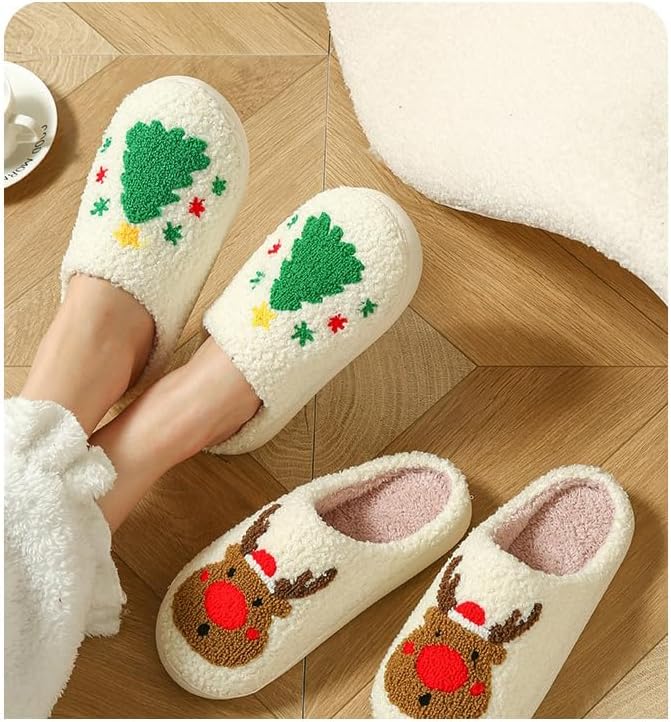 Unisex Christmas Memory Foam House Slippers For Indoor and Outdoor