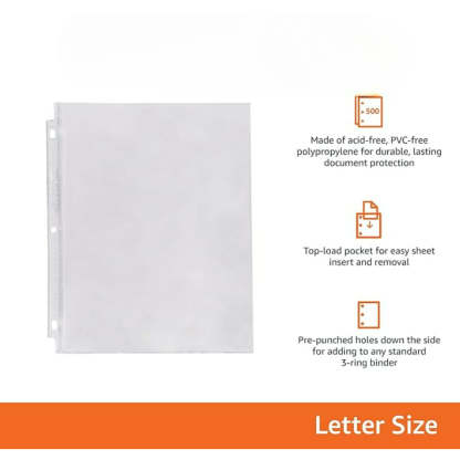 Clear Plastic Sheet Protectors With Transparent Sleeves