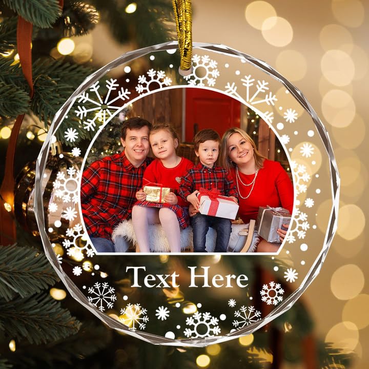 Personalized Dog Photo Crystal Ornament For Christmas Decor  