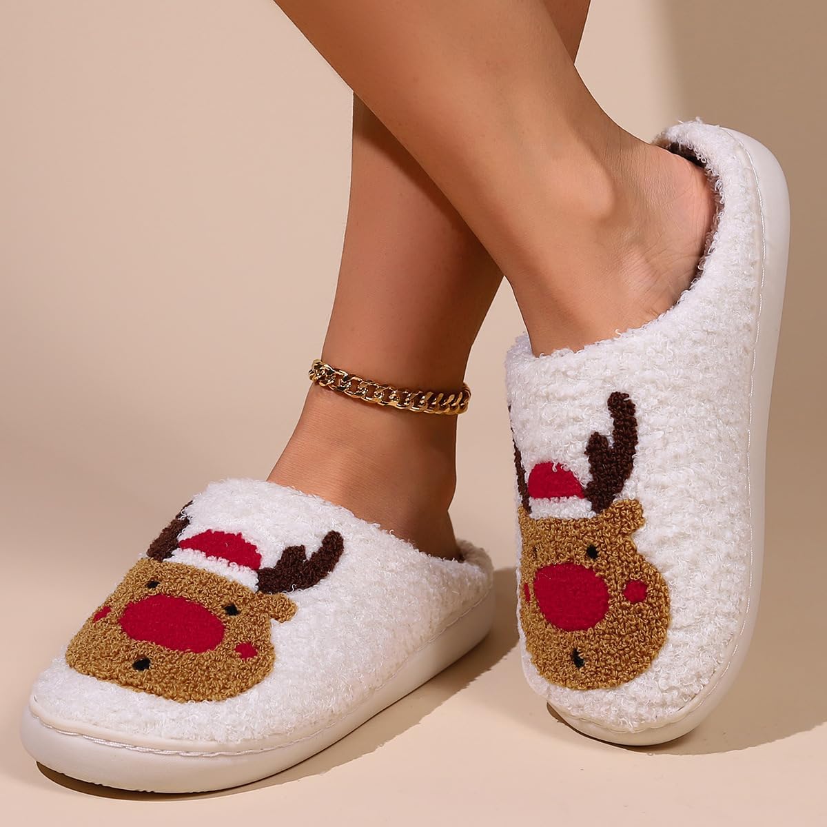 Unisex Christmas Memory Foam House Slippers For Indoor and Outdoor