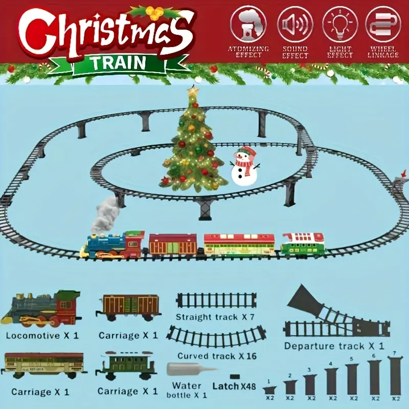 Christmas Electric Track Set With Music And Lights For Kids