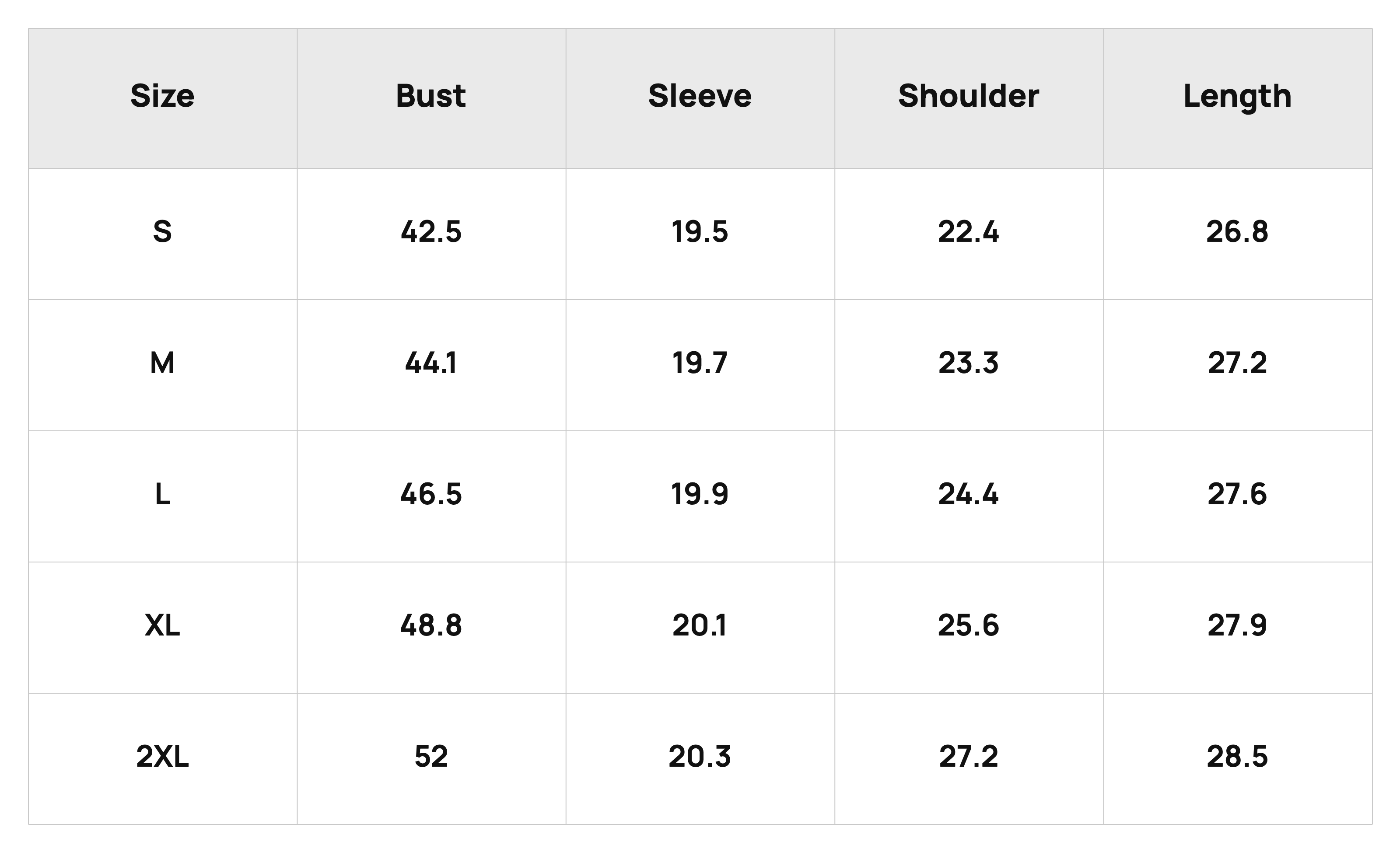 Size Chart